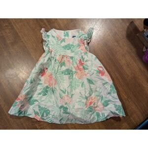3-6Month Cat & Jack Girls Brightly Colored Floral Open Back Dress & Diaper Cover